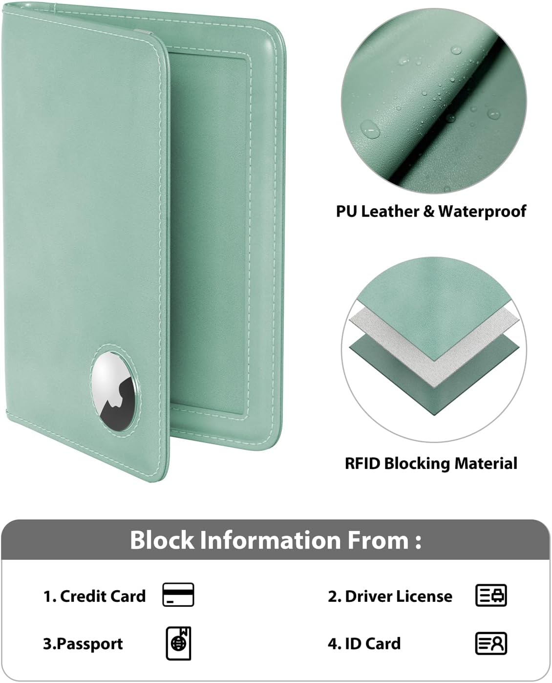 Stouchi AirTag Passport Holder – Slim RFID Travel Wallet