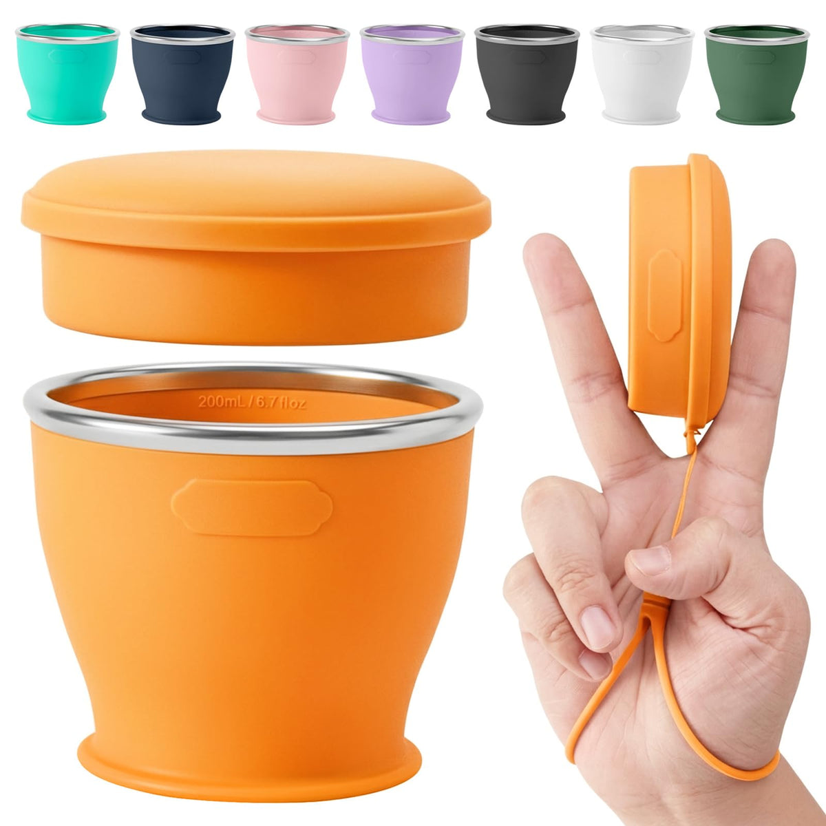 Collapsible Travel Cup, Foldable Water Cup with Lid, for Travel