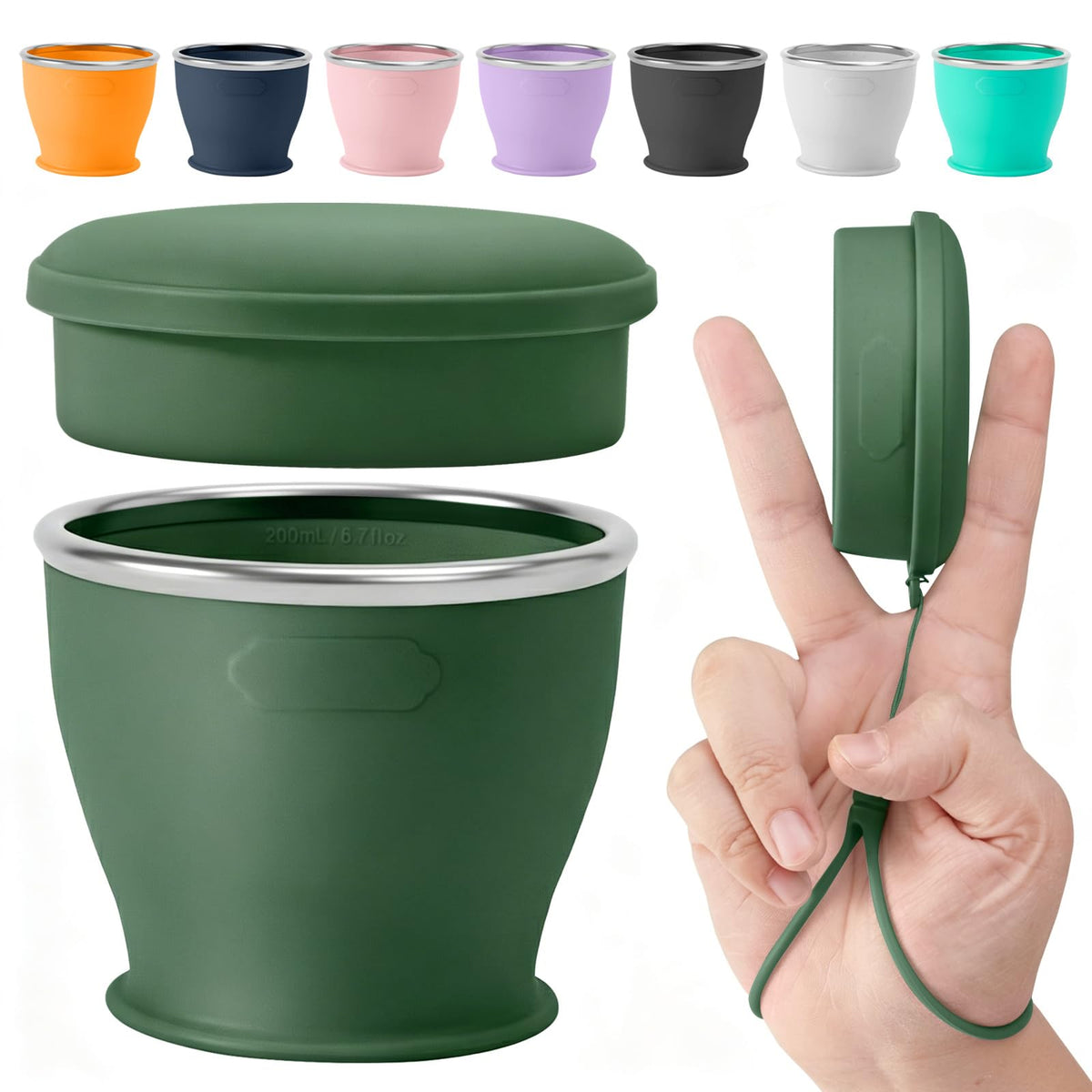 Collapsible Travel Cup, Foldable Water Cup with Lid, for Travel