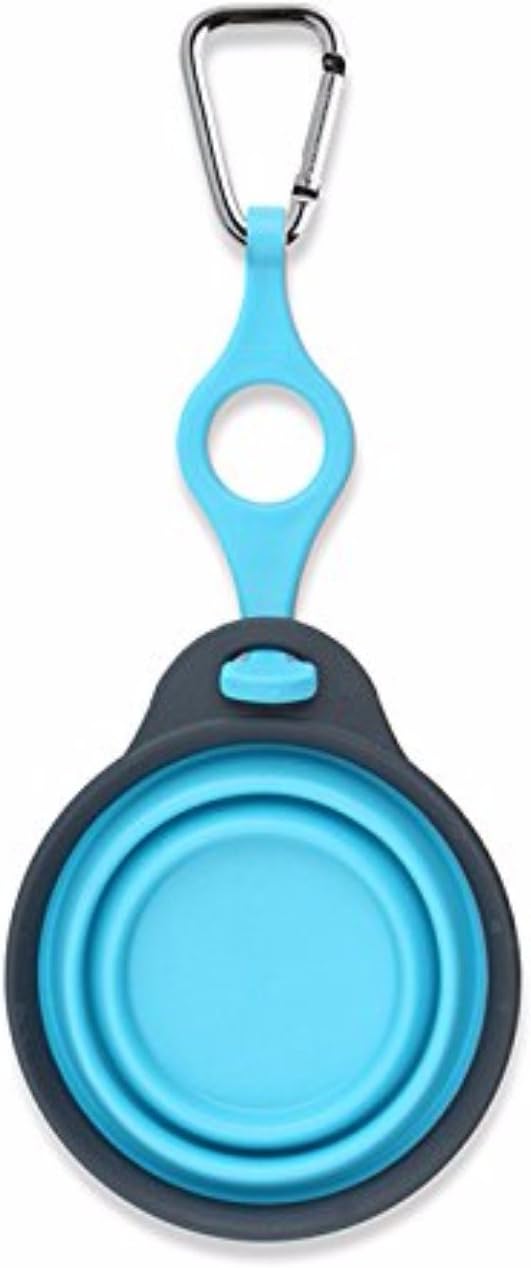 Dexas Pets Collapsible Travel Cup, Small/1 Cup Capacity, Light Gray