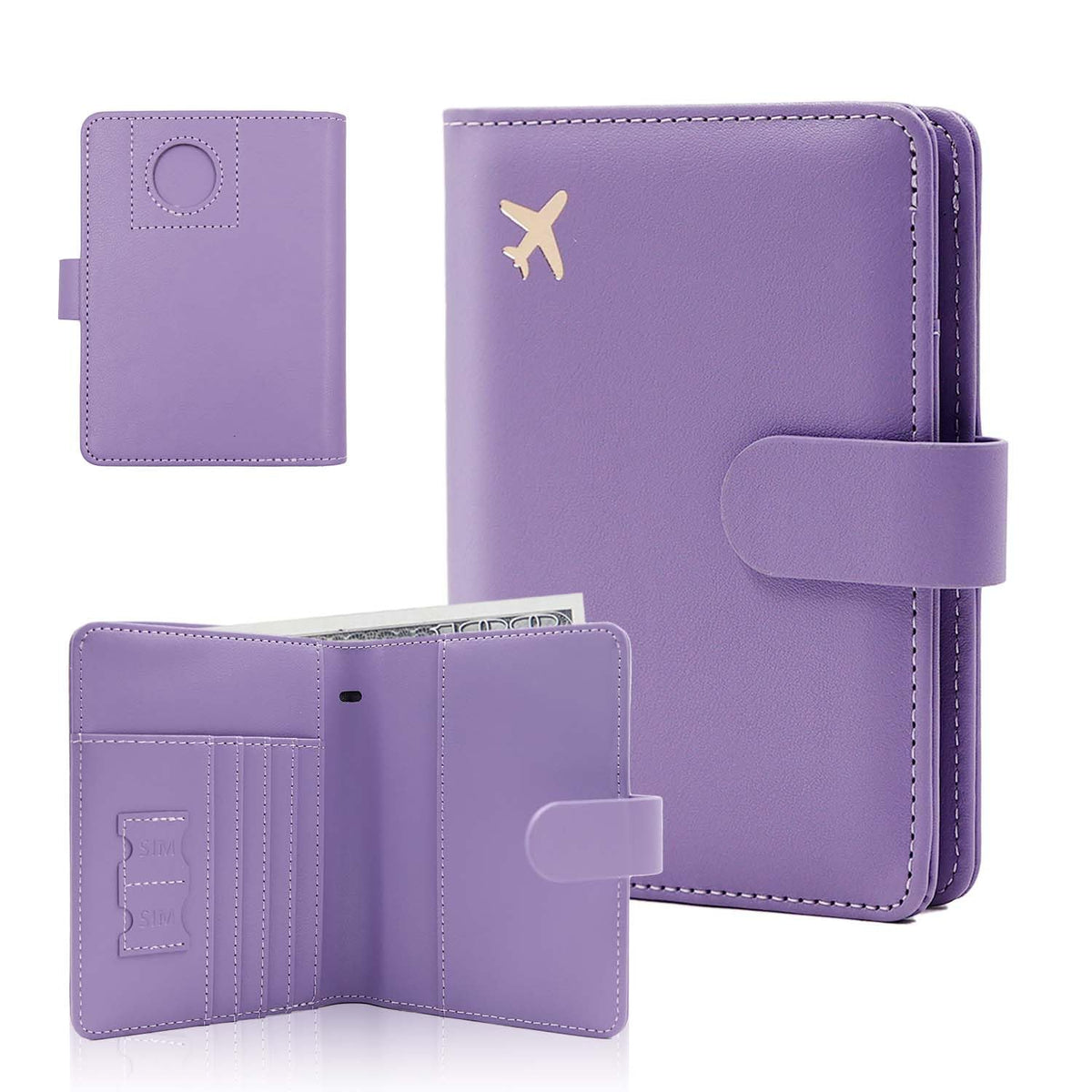 Melsbrinna Premium Leather Passport Holder Covers Case, Waterproof Rfid Blocking Travel Wallet Passport Holder with Pen Holder, Cute Passport Book for Women/Men