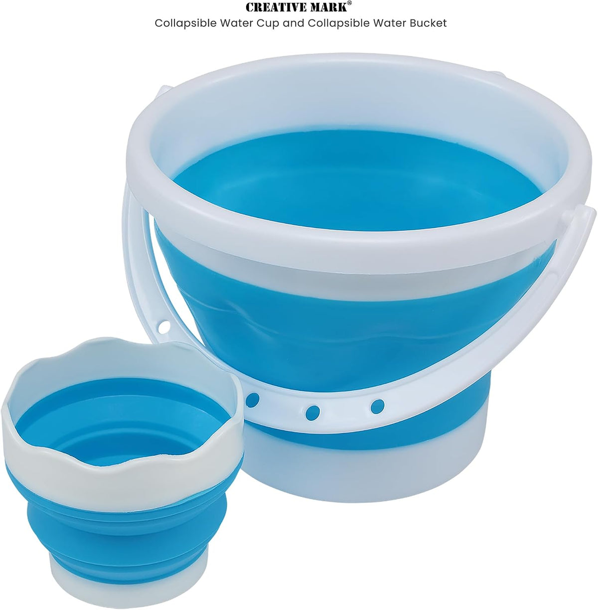 Creative Mark Collapsible Paint Brush Water Cup 10oz Capacity - Durable & Leak-Proof, Space-Saving Design, Ideal for Artists, Travel, Plein Air Painting, Mural Painters, Studio Use