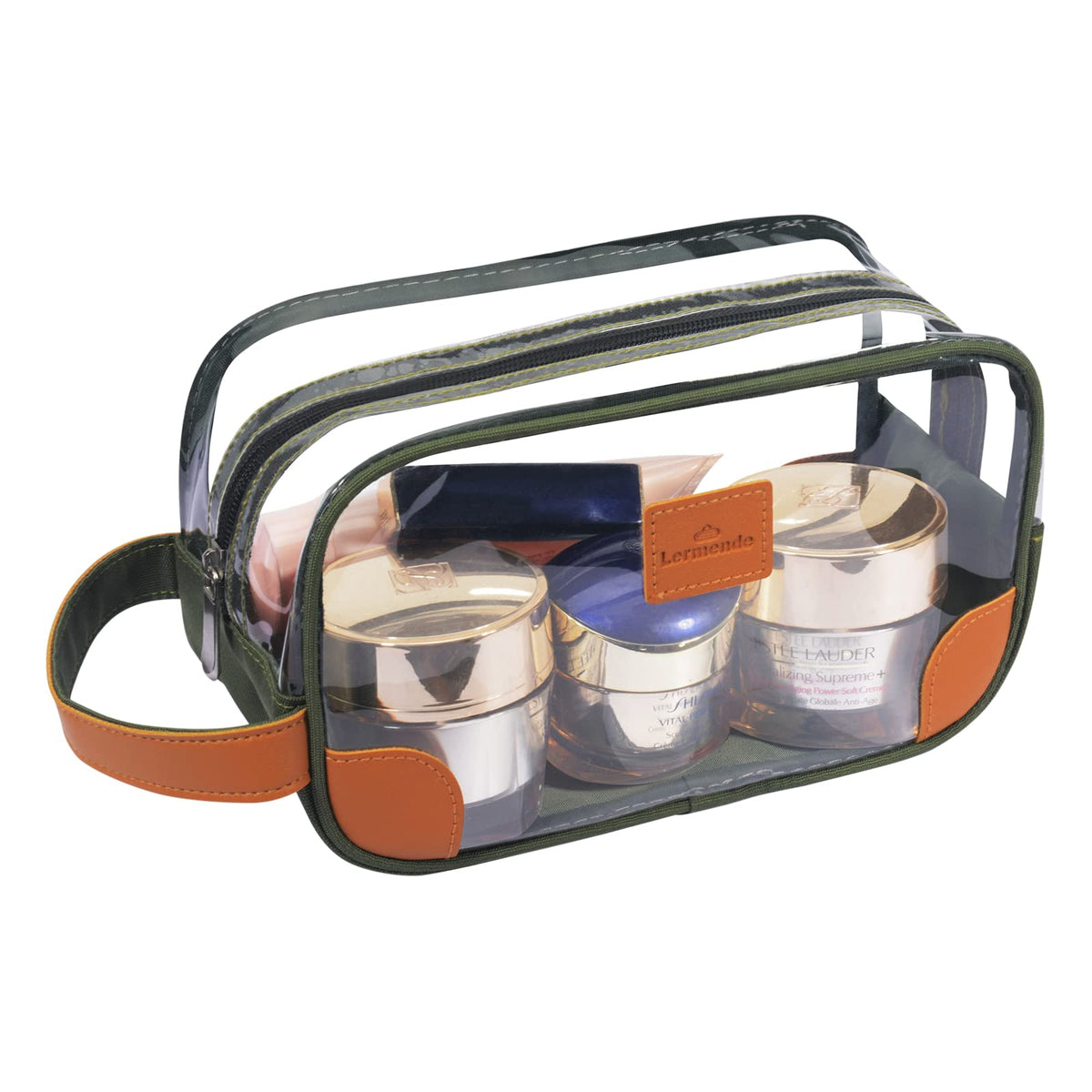 Lermende Clear Toiletry Bag for Traveling, Large Toiletry Bag for Men. Hanging Dopp Kit/Travel kit/Clear Mens Bag/Unisex Bathroom Travel Bag for Mens(Blue)