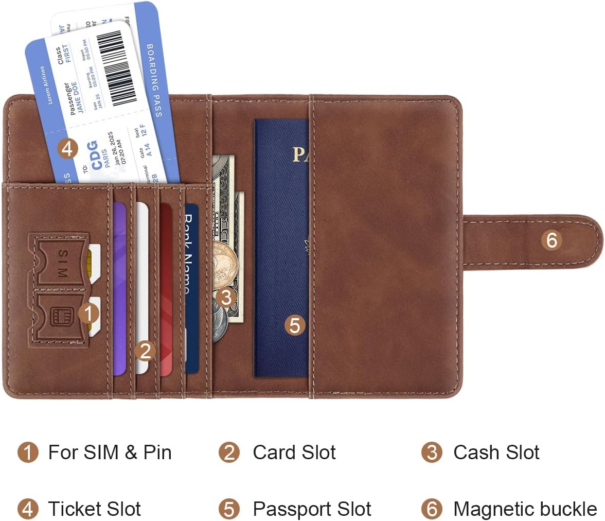 Passport Holder Wallet Cover Personalized Initial Travel Essentials