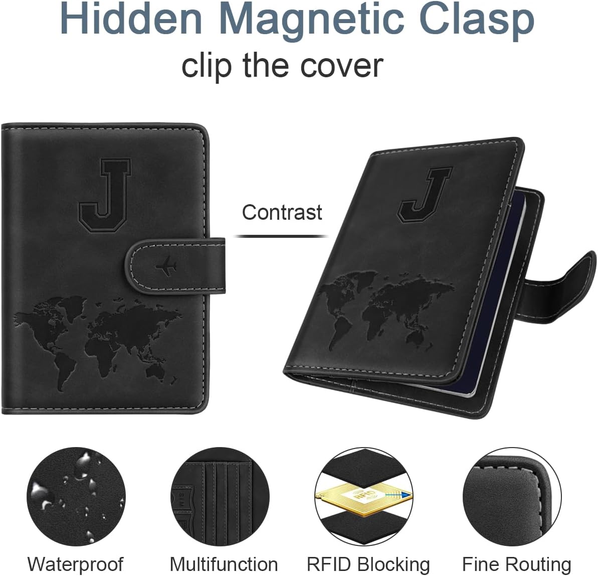 Passport Holder for Travel Essentials Personalized Initial Wallets