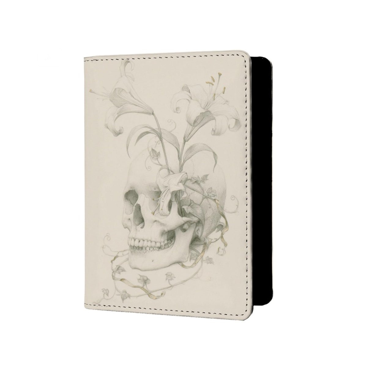 Mens Skull Passport Cover for Travel PU Leather Skeleton Passport Holder Protector with Credit Card Slots Passport Holder Purple White Black Onesize
