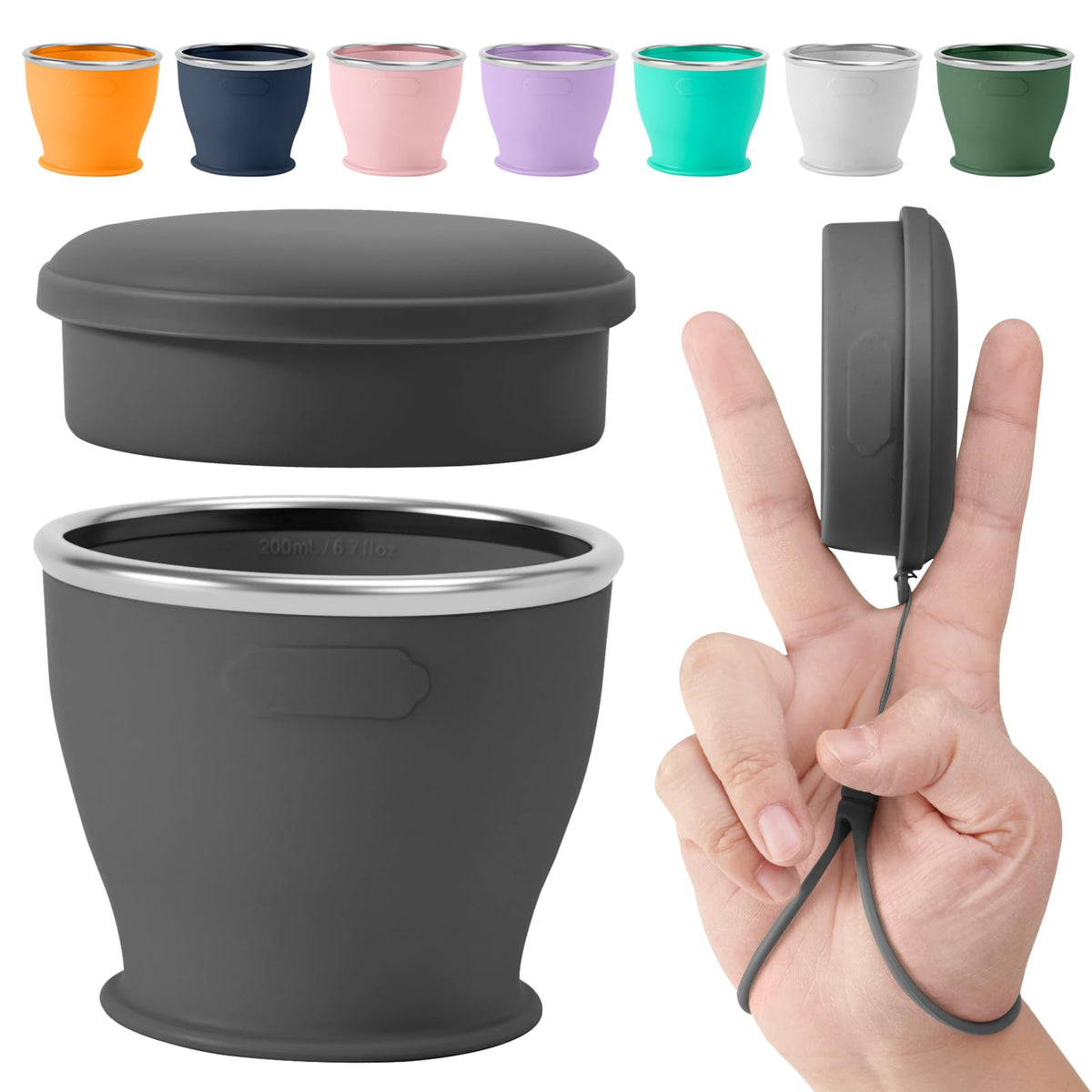 Collapsible Travel Cup, Foldable Water Cup with Lid, for Travel