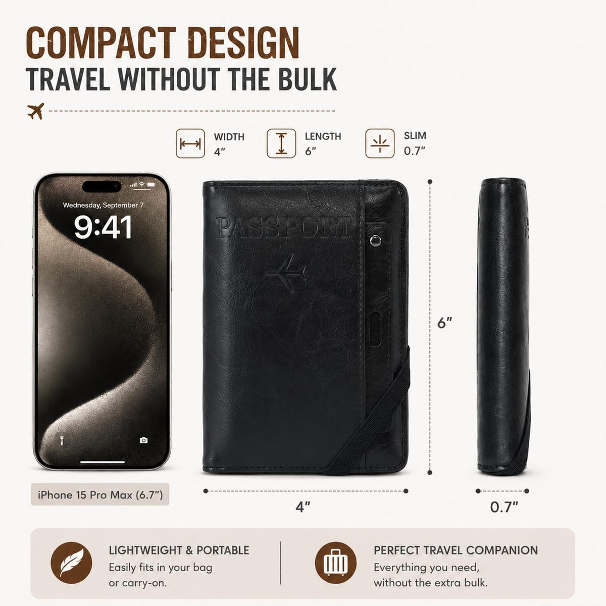 RFID Passport Holder for Travel, Slim Passport Wallet Travel