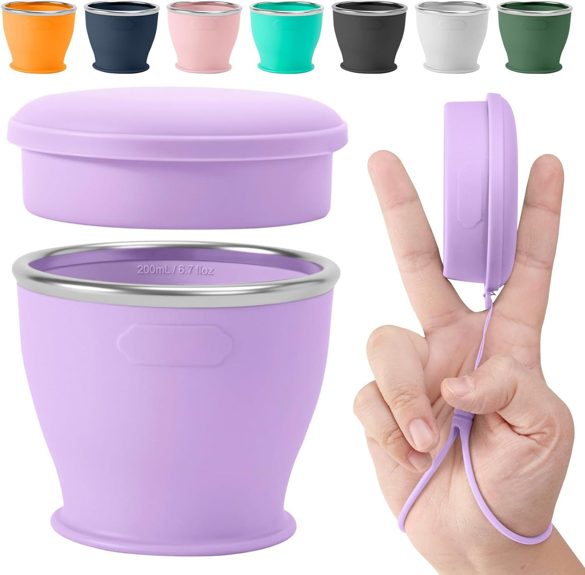 Collapsible Travel Cup, Foldable Water Cup with Lid, for Travel