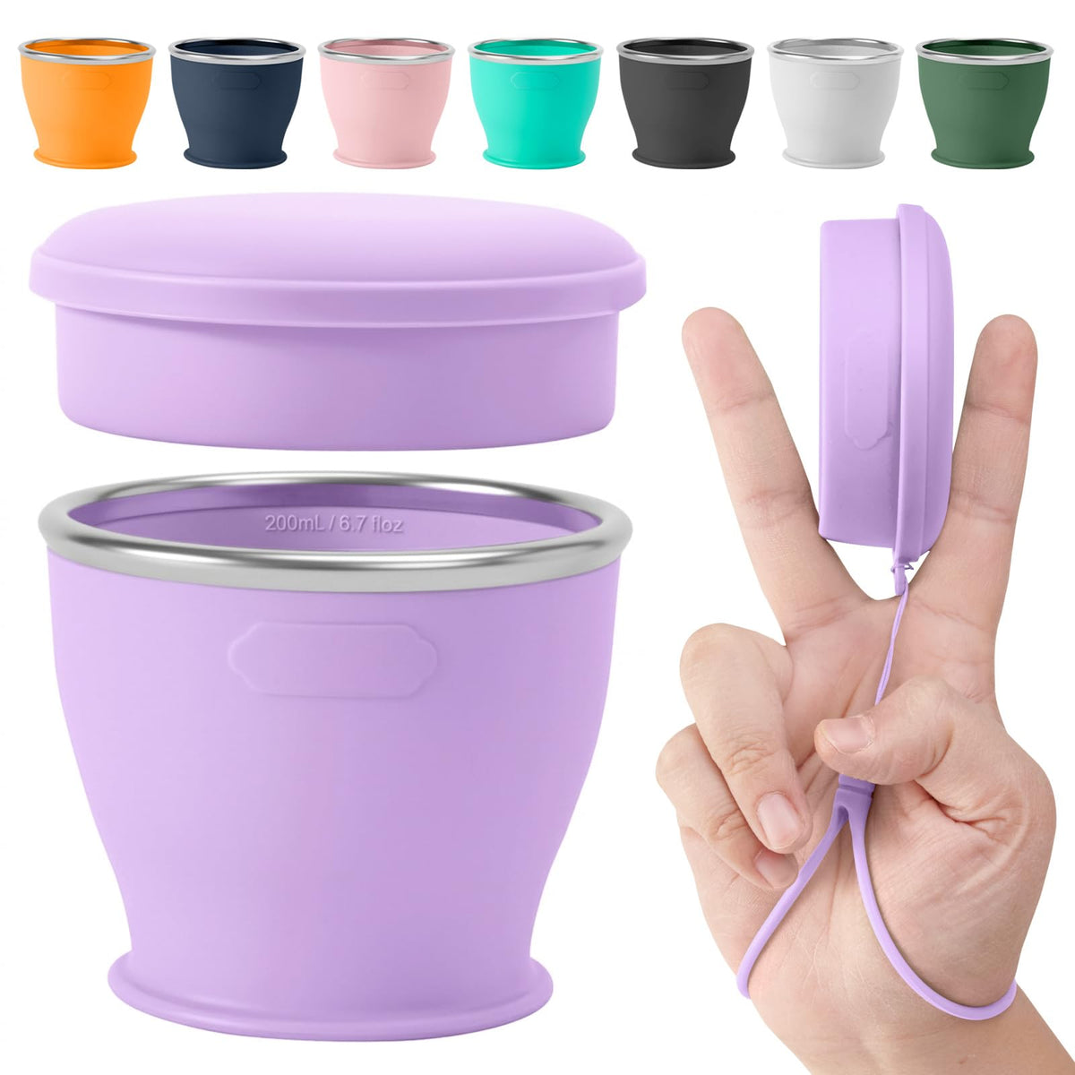 Collapsible Travel Cup, Foldable Water Cup with Lid, for Travel
