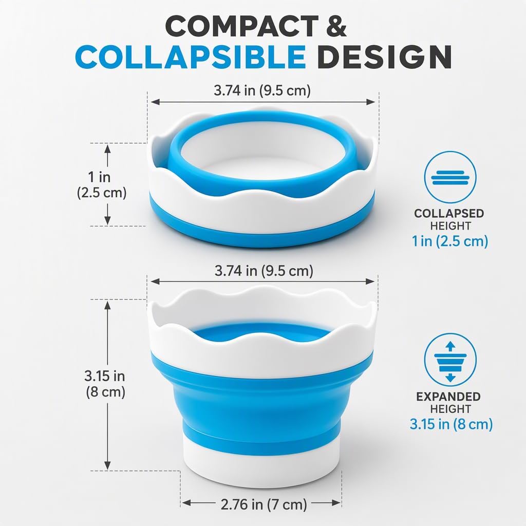 3-Pack Paint Brush Washer Collapsible Water Bucket Cup Watercolor Supplies