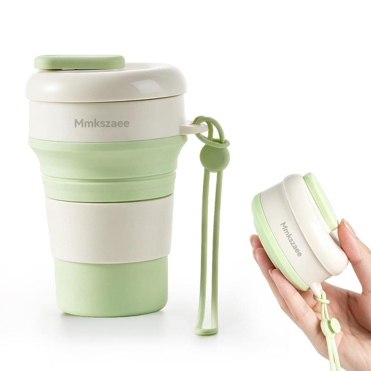 Collapsible Silicone Water Bottle, Leakproof for Travel Camping