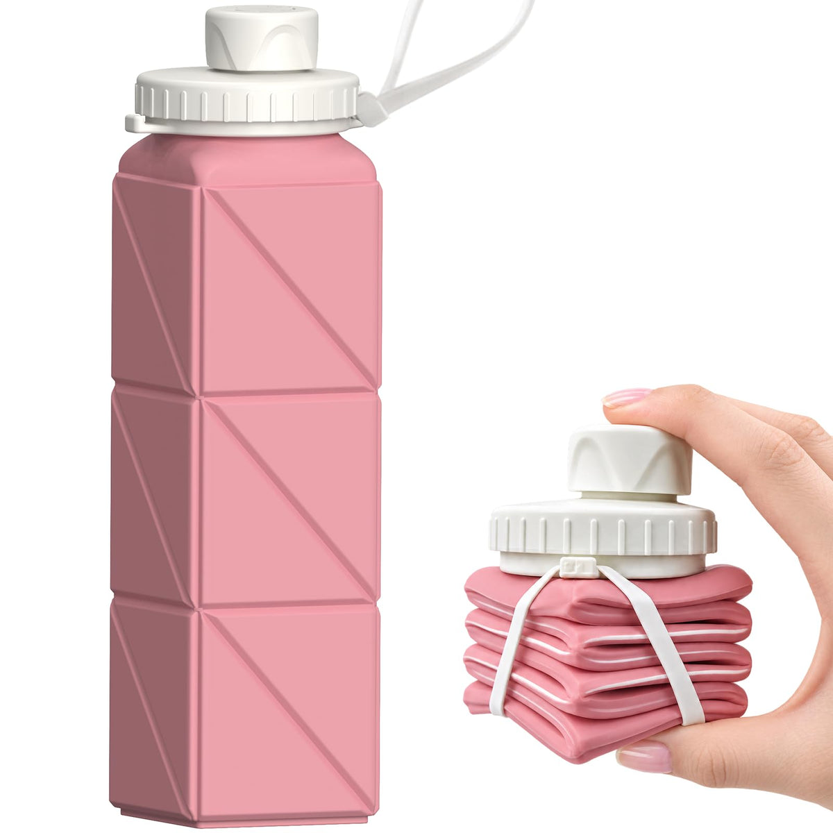 BEAUTAIL Collapsible Water Bottles 21oz/610mL, Silicone Travel Water Bottle