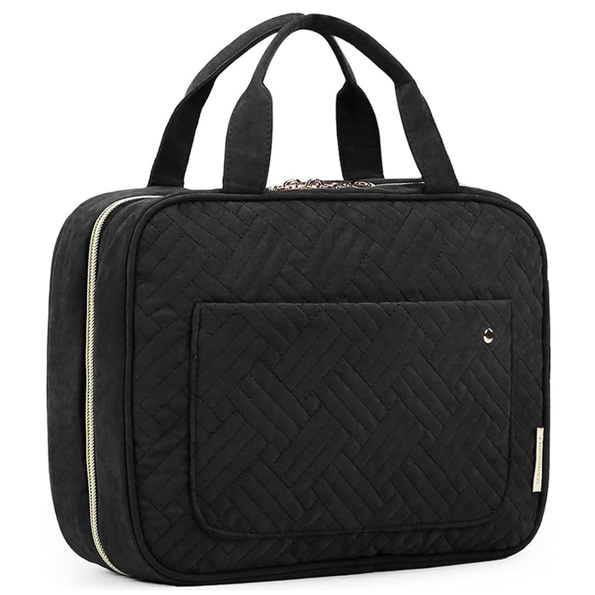 BAGSMART Toiletry Bag Travel Bag with Hanging Hook, Water-resistant Makeup Cosmetic Bag Travel Organizer for Accessories, Shampoo, Full Sized Container, Toiletries (Medium-Grey)