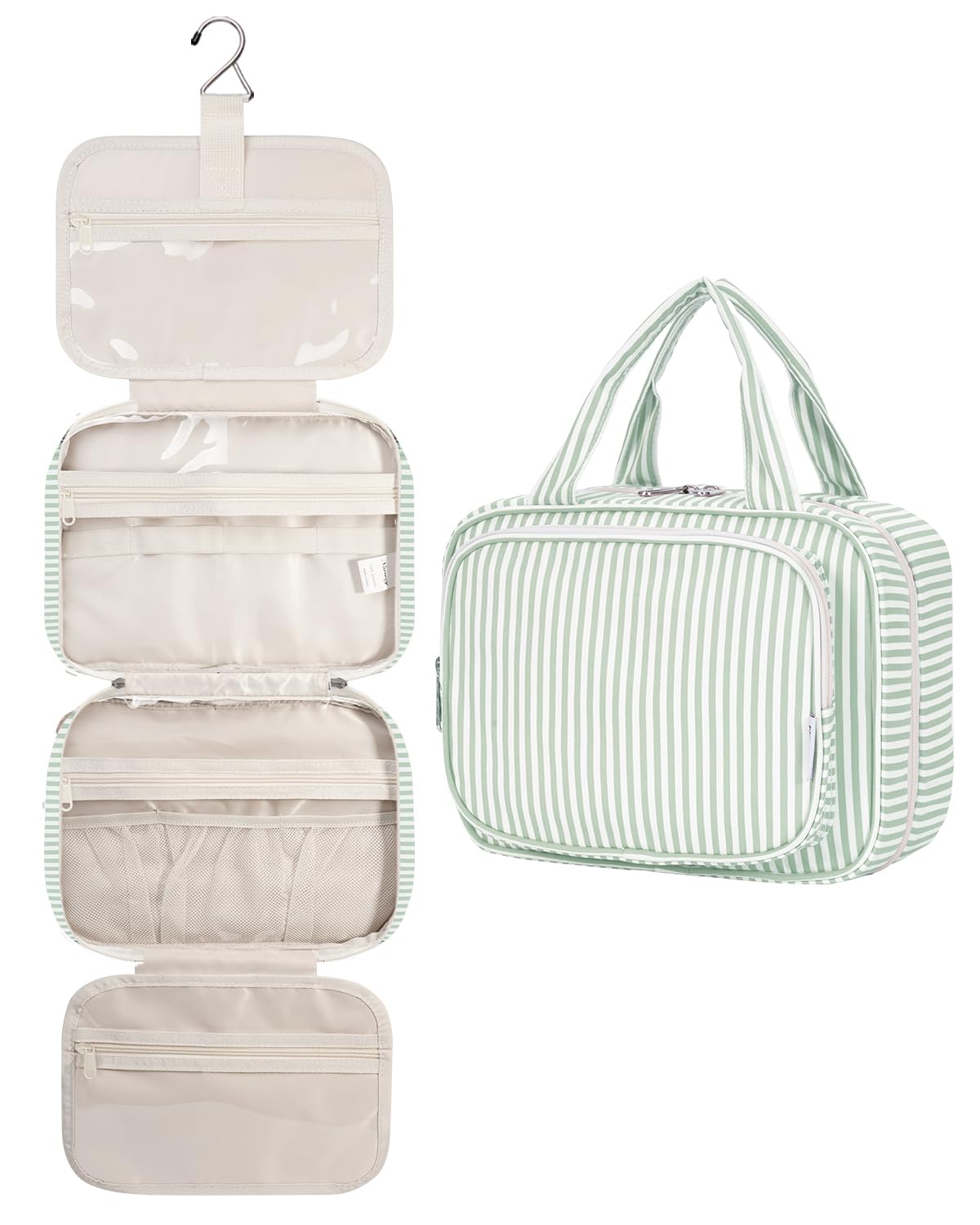 Narwey Hanging Toiletry Bag for Women, Travel Makeup Cosmetic Organizer Bag