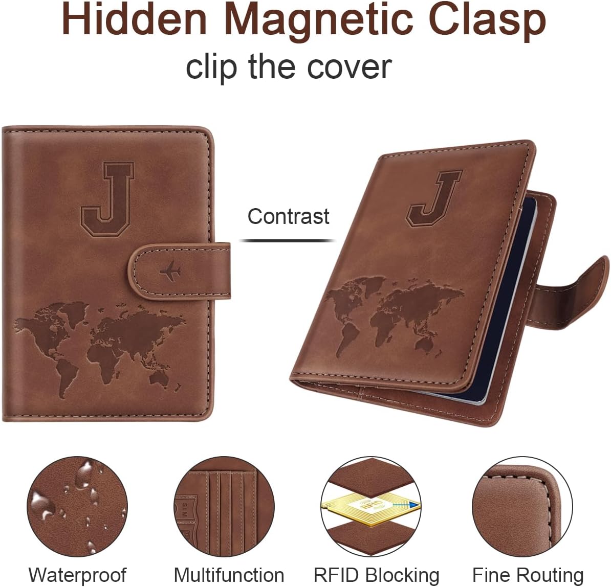 Passport Holder Wallet Cover Personalized Initial Travel Essentials