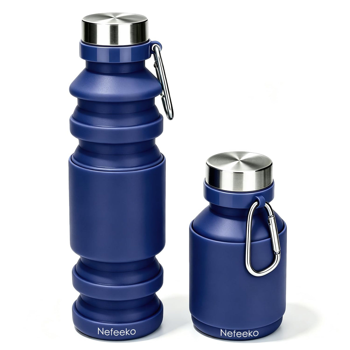 Nefeeko Collapsible Water Bottle, Reuseable BPA Free Silicone Water Bottles