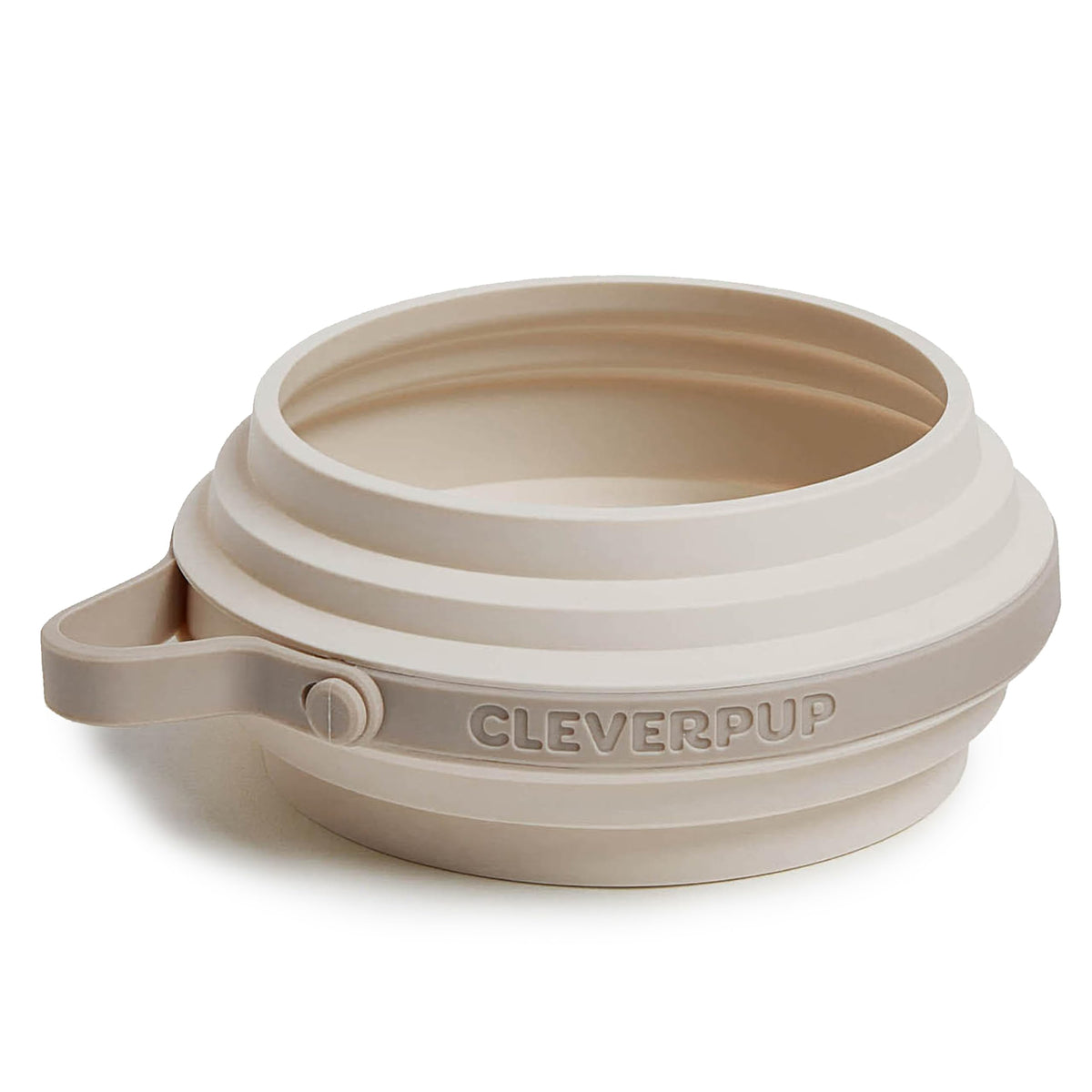 Cleverpup Nomad Small Collapsible Travel Dog Bowl - 2 Cup, Grey Silicone