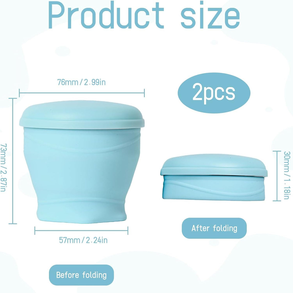 Collapsible Travel Cup,Reusable Collapsible Cup,Bpa Free Silicone Folding Cup With Stainless Steel Rim,180ml Portable Water Cups,For Party Outdoor Camping Travel Hotel - 2 Pcs(Blue,Grey)