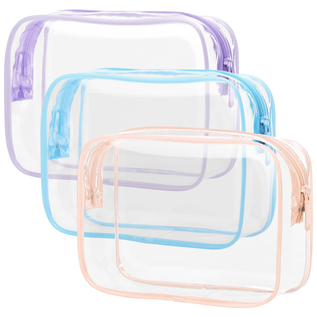 PACKISM TSA Approved Toiletry Bag - Clear Makeup Bag for Travel, Rose Pink