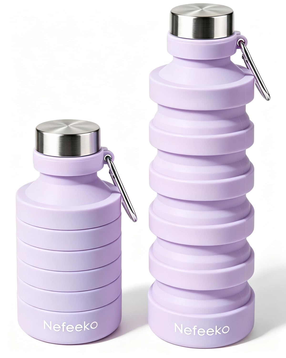 Nefeeko Collapsible Water Bottle, Reuseable BPA Free Silicone Water Bottles
