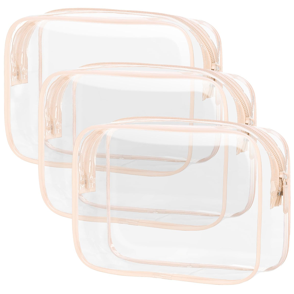 PACKISM TSA Approved Toiletry Bag - Clear Makeup Bag for Travel, Rose Pink