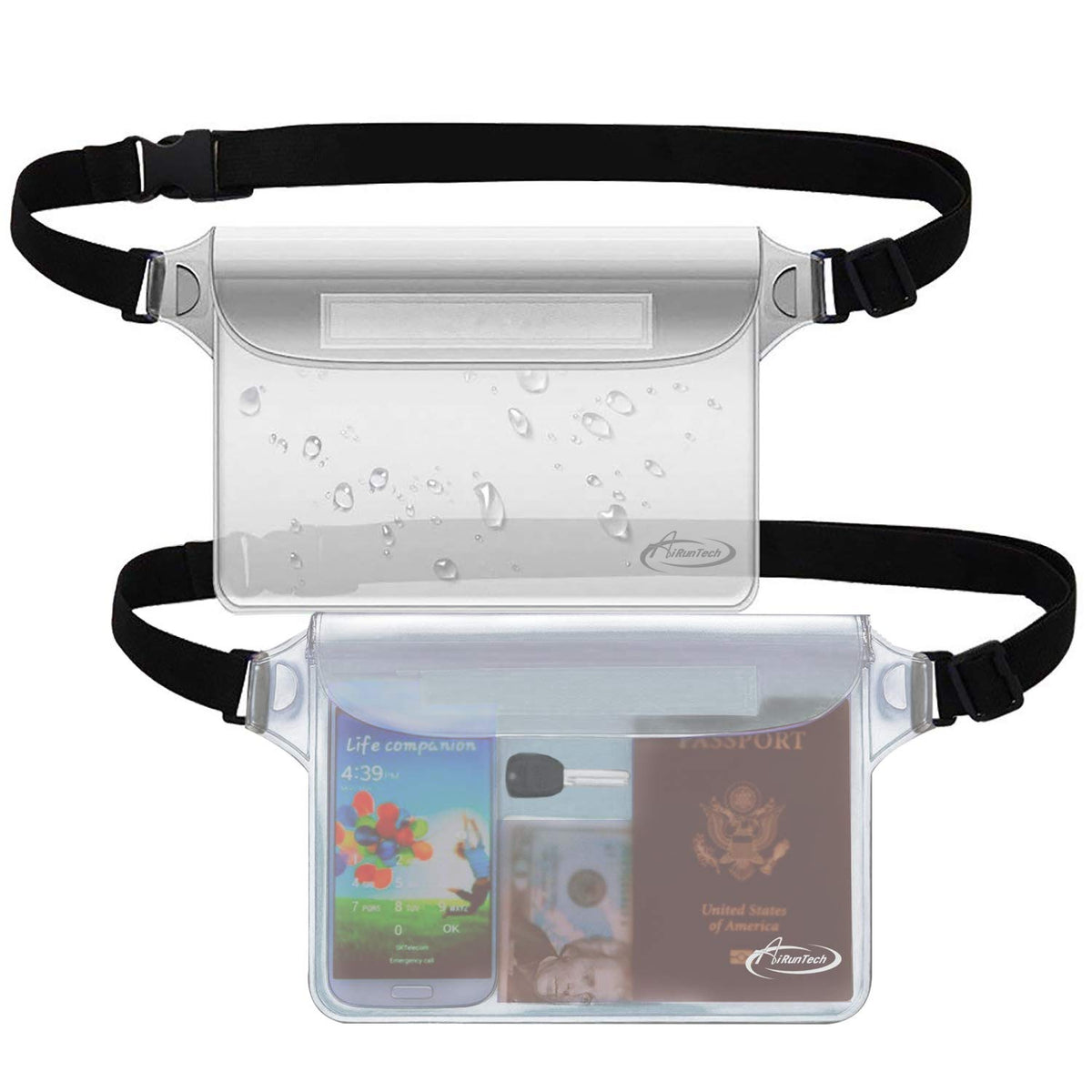 AiRunTech Waterproof Fanny Pack,Phone Pouch Dry Bag for Passport Wallet Purse,Floating Waterproof Bags for Travel Beach Swimming Kayaking Boating Cruise Accessories