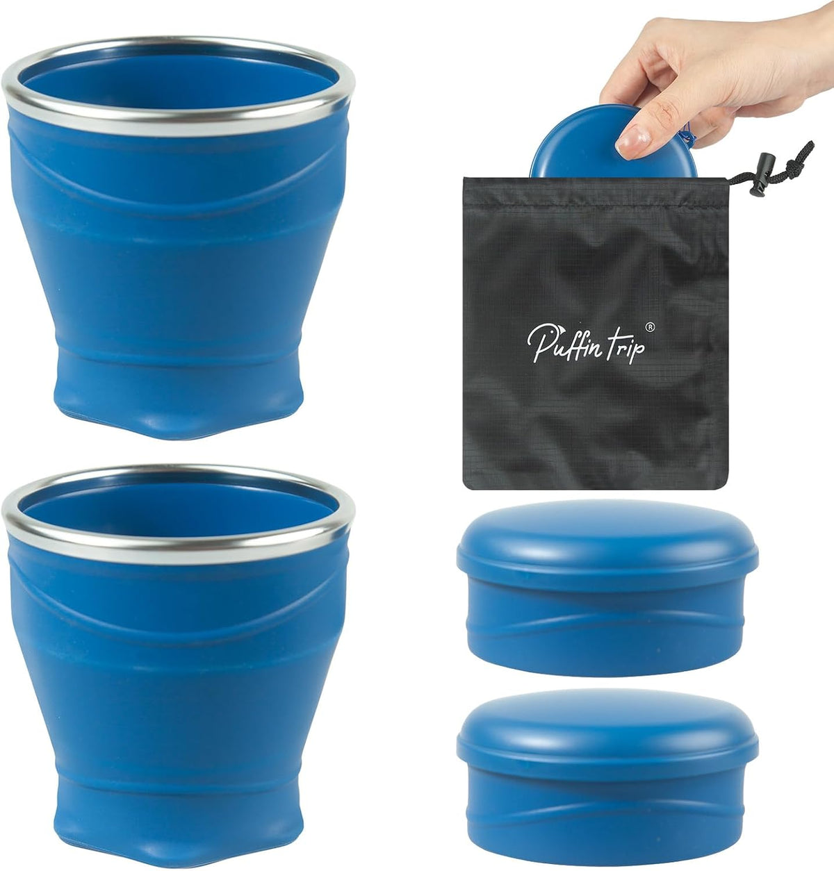 2PCS 8.8oz Collapsible Cup Silicone Foldable Cup for Camping Hiking Travel