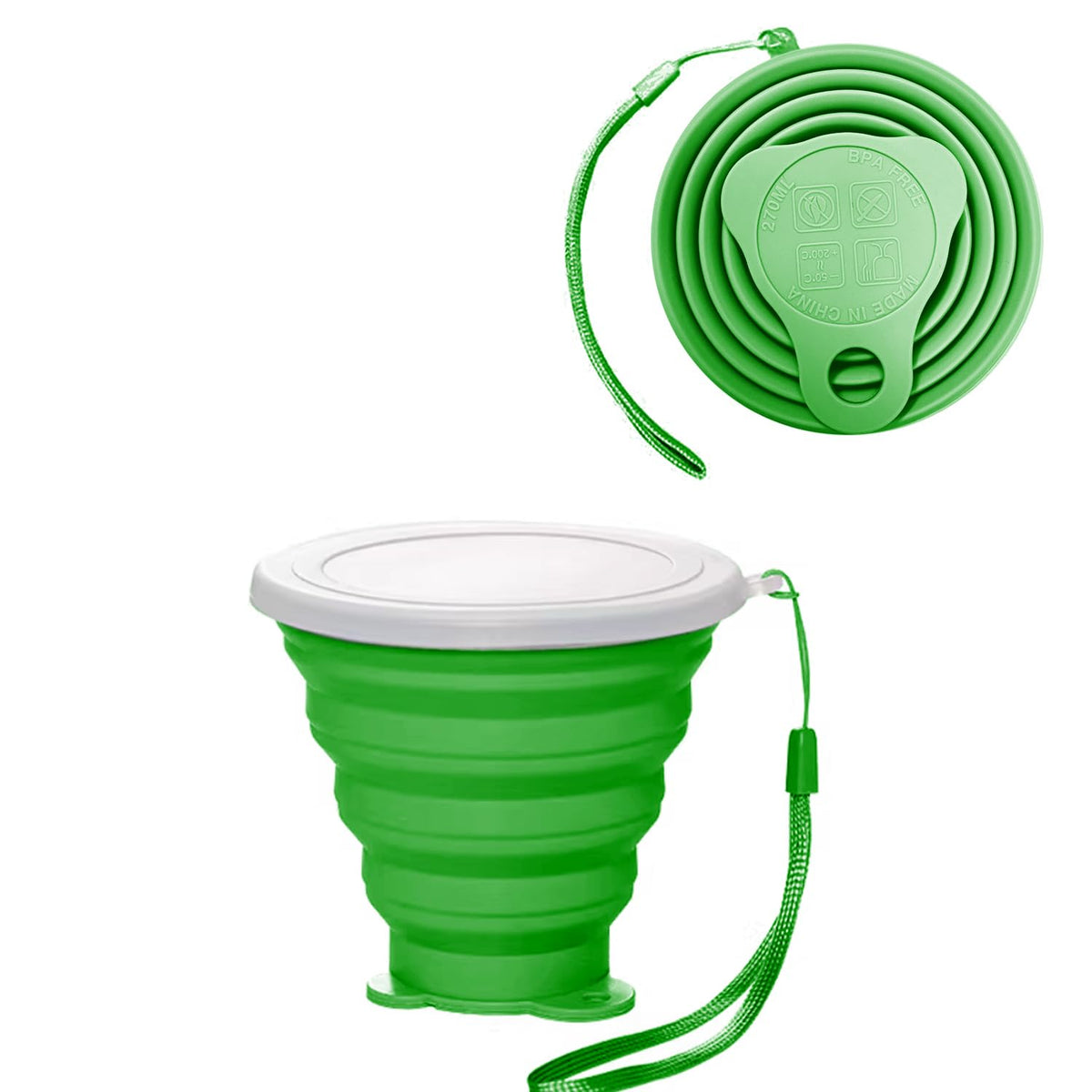 Silicone Collapsible Cups for Camping Travel,Small Portable Backpacking Camping Cup for Outdoor,Reusable Folding Travel Cup,270ml,Graduated(Transparent)