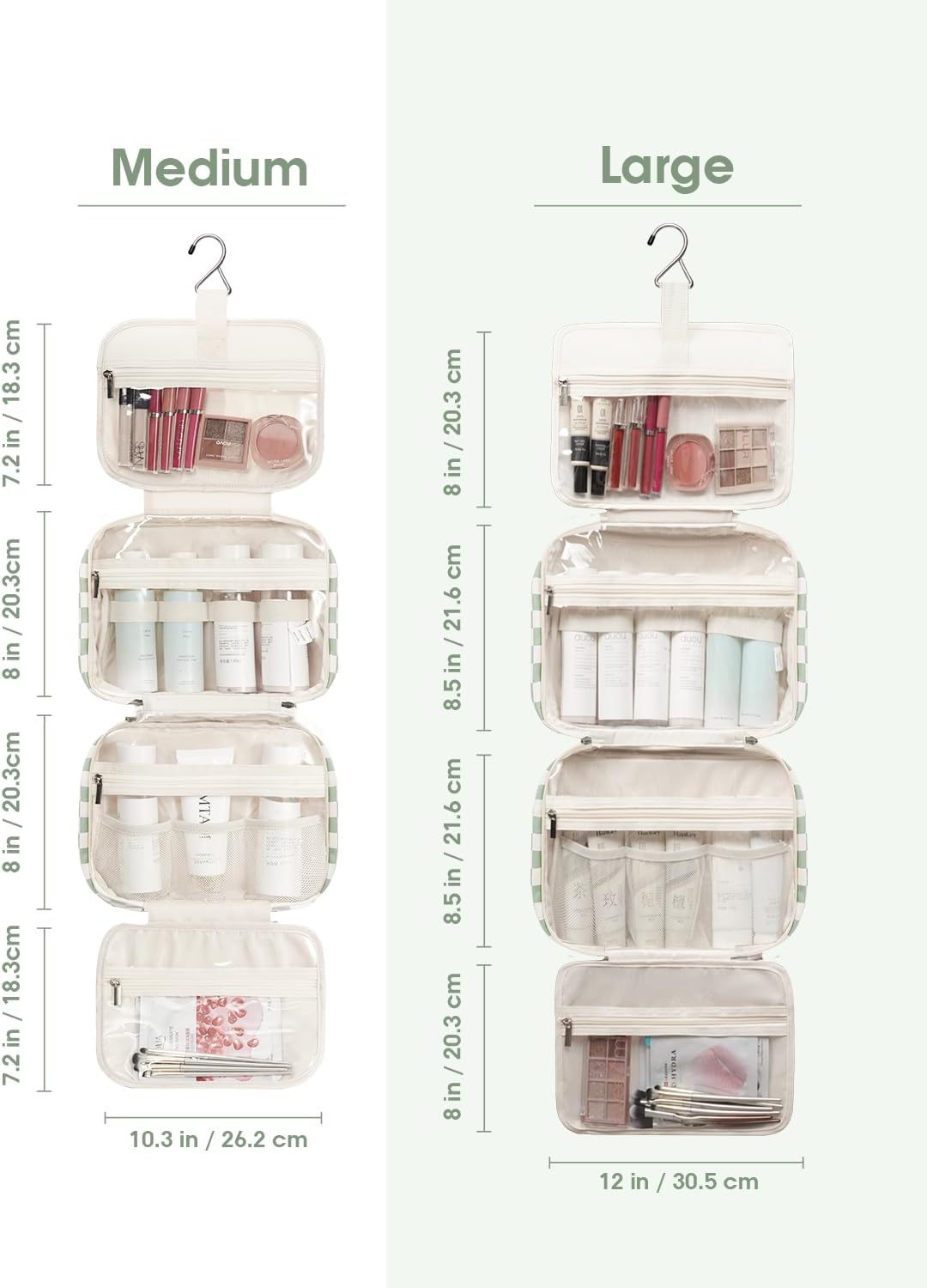 Narwey Hanging Toiletry Bag for Women, Travel Makeup Cosmetic Organizer Bag