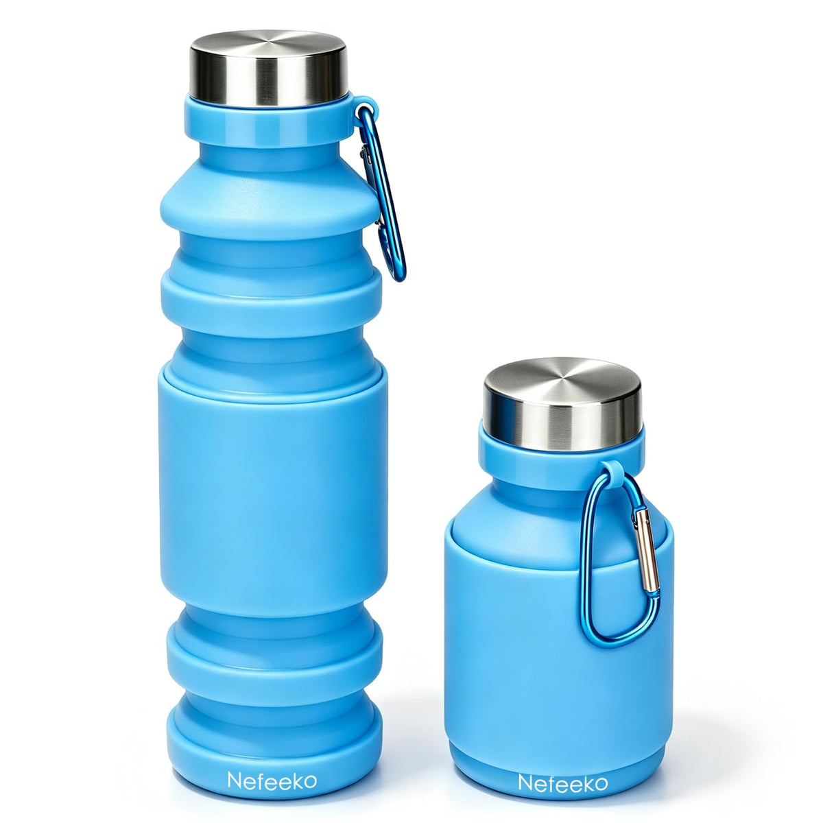 Nefeeko Collapsible Water Bottle, Reuseable BPA Free Silicone Water Bottles