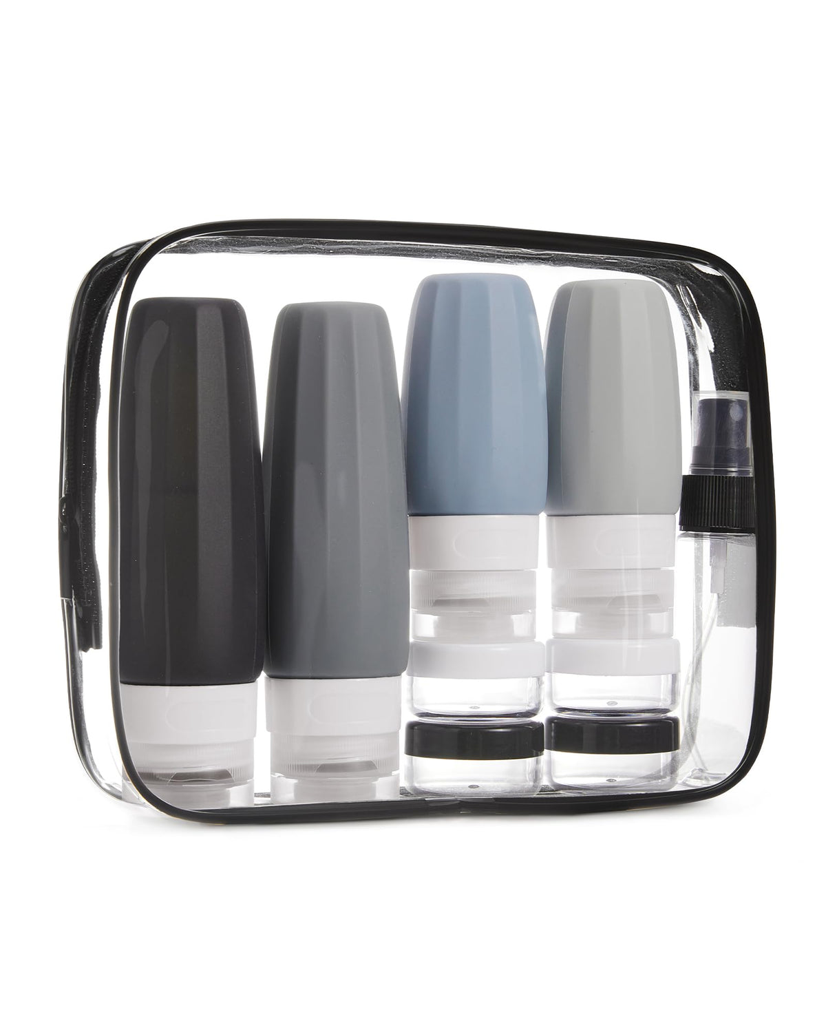 BAGSMART TSA Approved Toiletry Bag, 2 Pack Clear Makeup Cosmetic Bag Organizer, Quart Size Travel Bag for Toiletries, Carry-on Travel Accessories Essentials, Black-2pcs