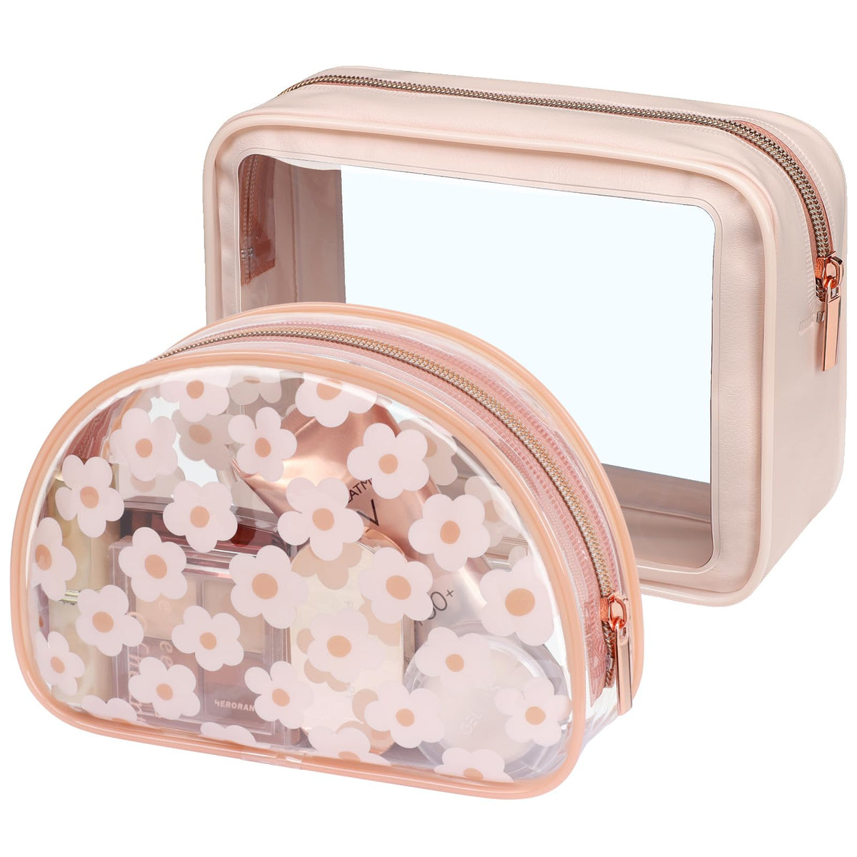 PACKISM Clear Makeup Bag Foldable - TSA Approved Toiletry Bag for Travel