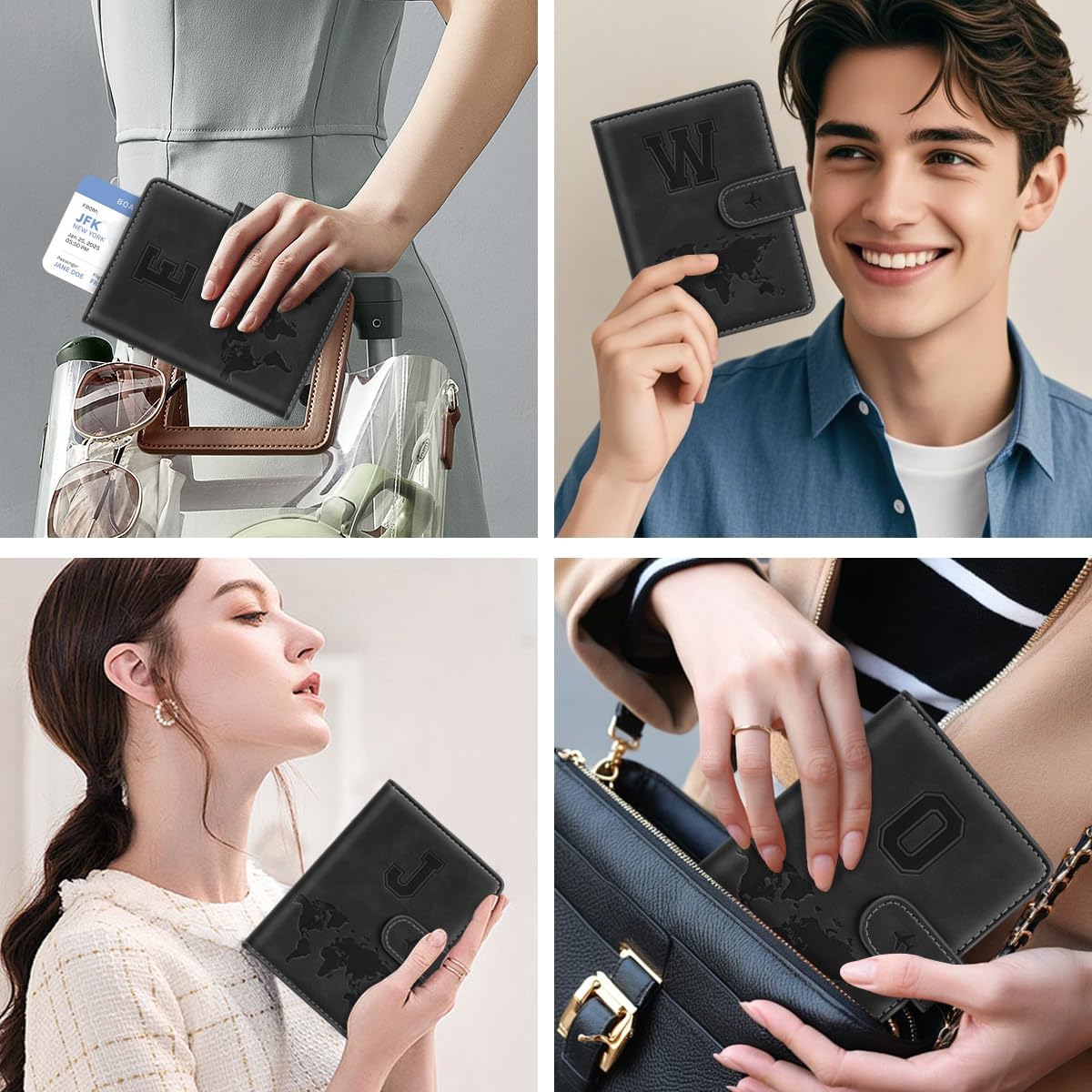 Passport Holder for Travel Essentials Personalized Initial Wallets