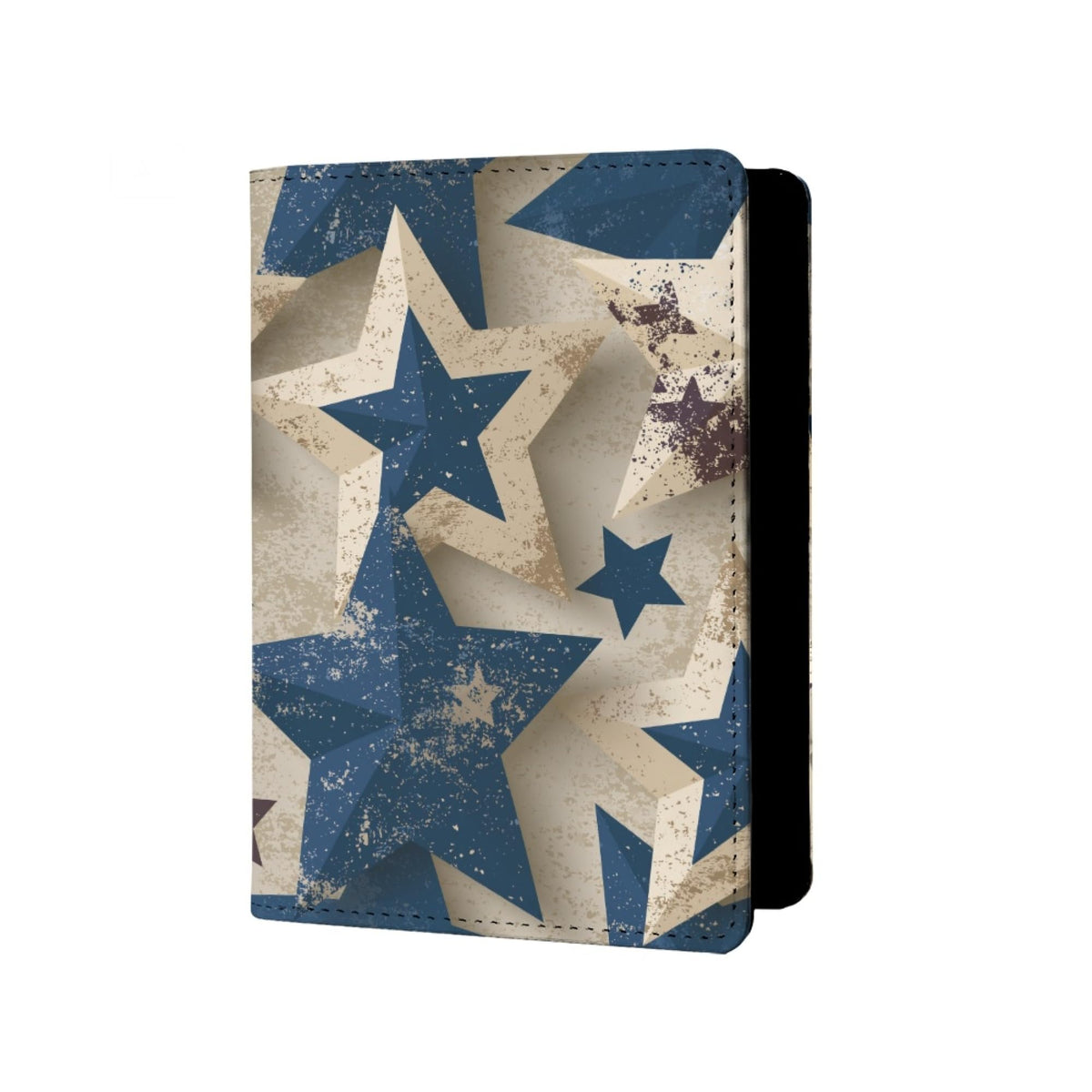 Mens Distressed USA Flag Passport Holder for Travel Womens American Flag Passport Cover Protector with Credit Card Slots Black Brown Orange Onesize