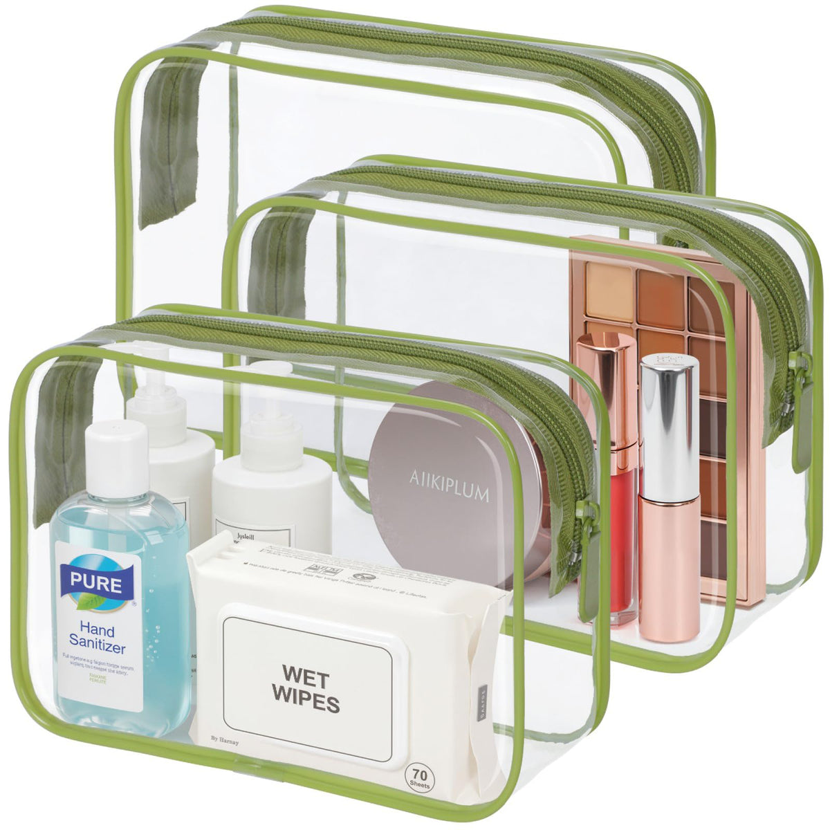 PACKISM TSA Approved Toiletry Bag - Clear Makeup Bag for Travel, Rose Pink