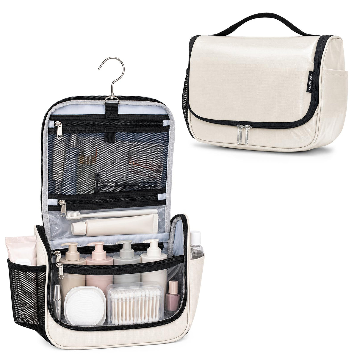 Travel Toiletry Bag for Women & Men, Waterproof Hanging Makeup Organizer
