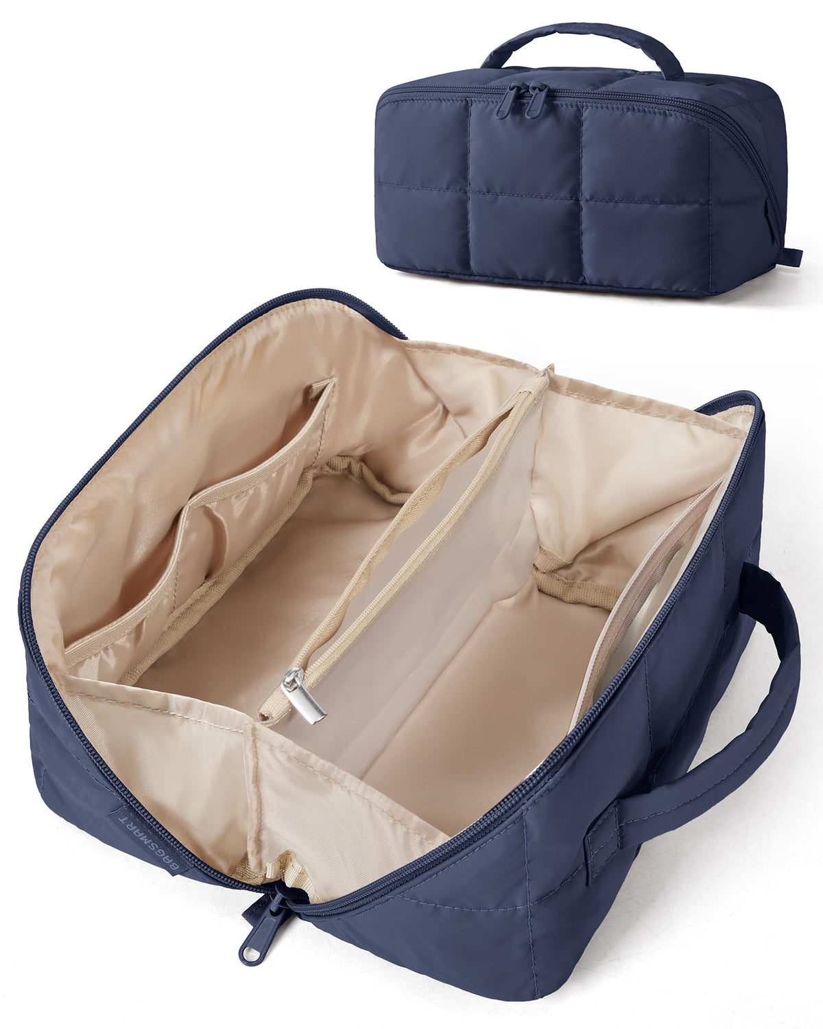 BAGSMART Easy-Access Makeup Bag, Water-Resistant Travel Toiletry Organizer