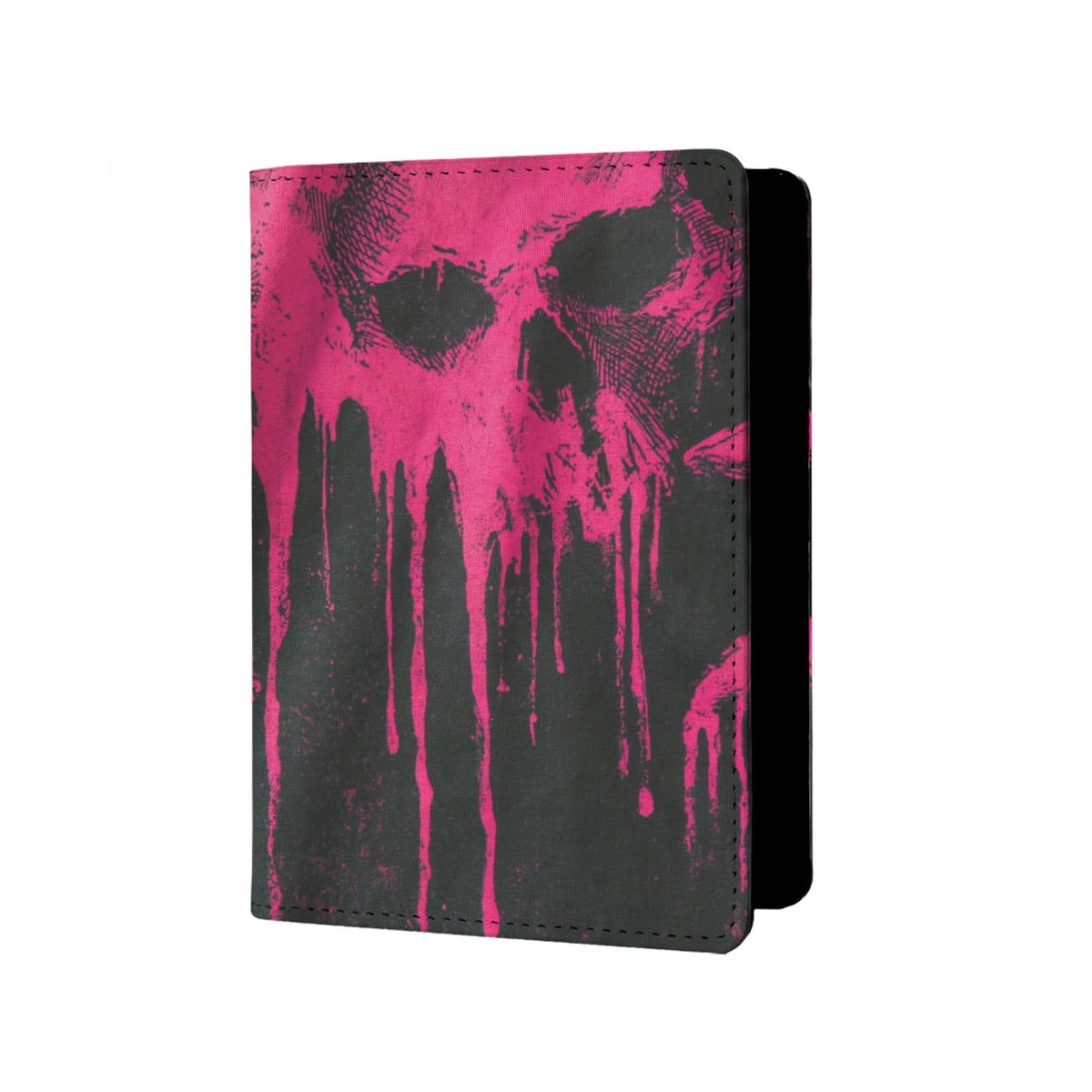 Womens Skull Print Passport Cover Leather Floral Passport Holder Protector with Credit Card Slots Passport Holder for Travel Blue Green Purple Onesize
