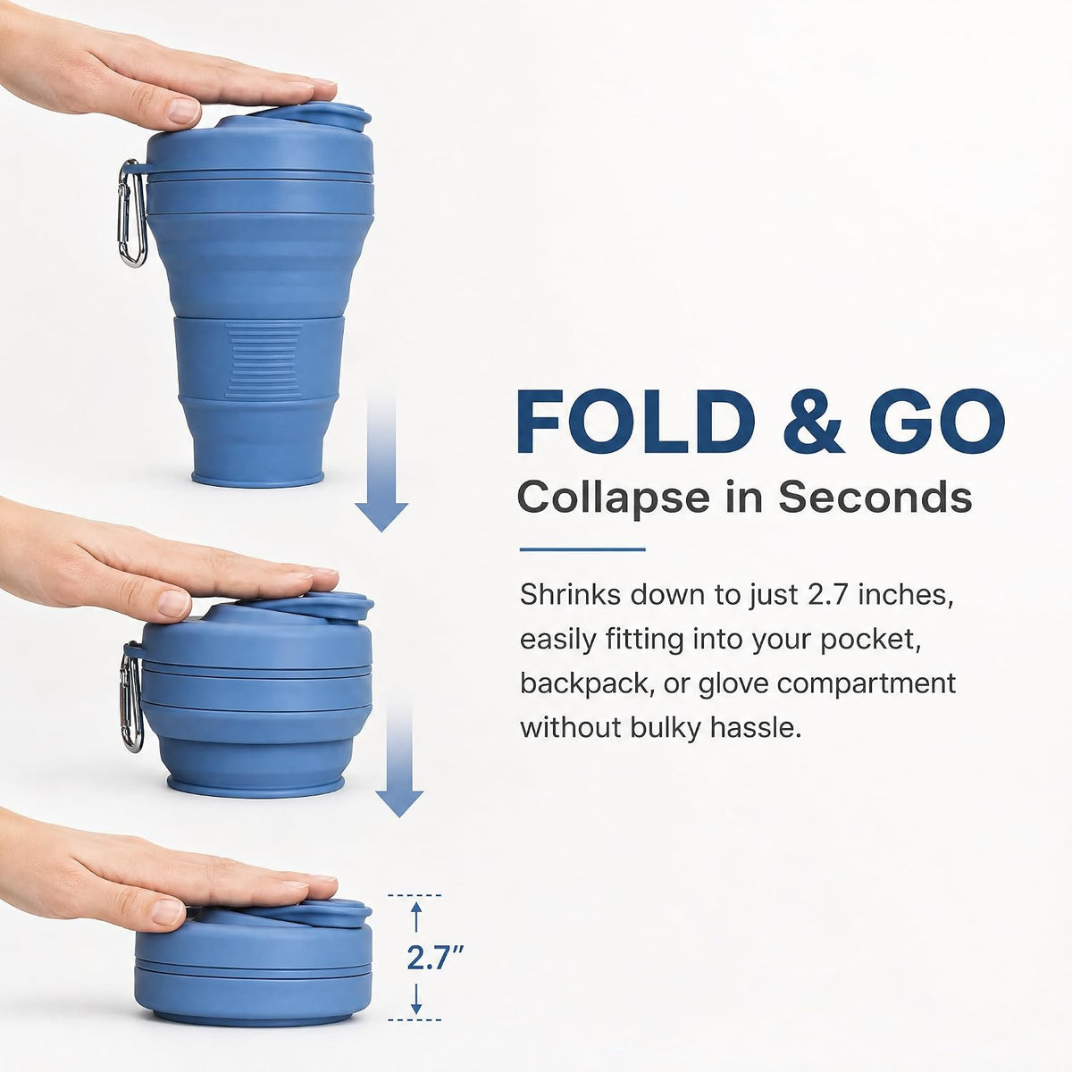 20oz Collapsible Cup with Lid Portable Collapsible Coffee Cup BPA-Free Collapsible Cups for Traveling Camping Hiking Picnic