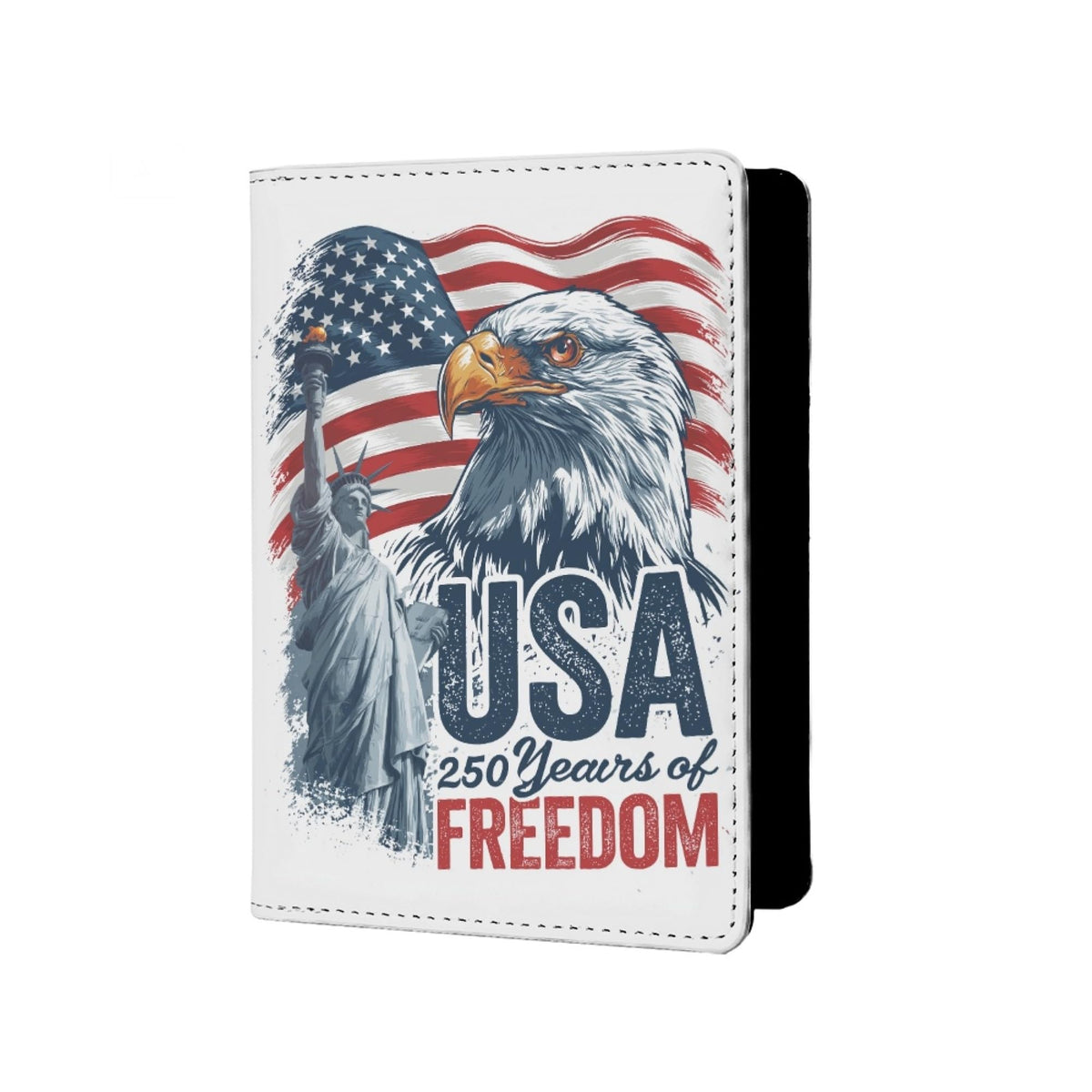 Mens Distressed USA Flag Passport Holder for Travel Womens American Flag Passport Cover Protector with Credit Card Slots Black Brown Orange Onesize