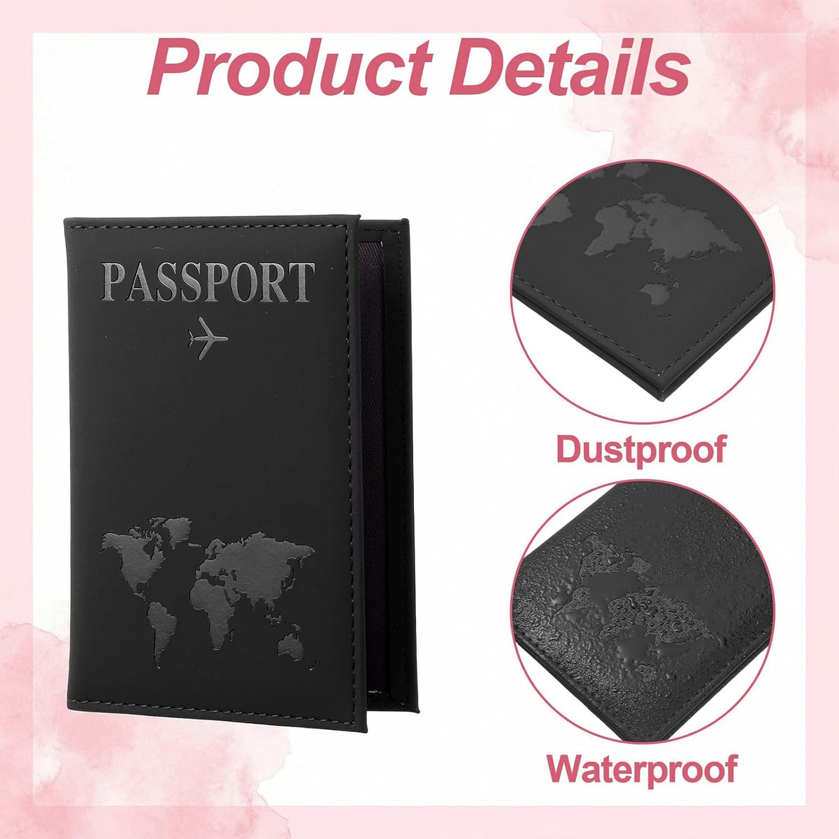 12 Pcs Passport Holder for Travel Cruise Essentials, Passport Cover Wallet Case Set for Women Men Family, Passports Book Holders Vacation Accessories Must Haves(Pink, Black, Light Blue, Purple)