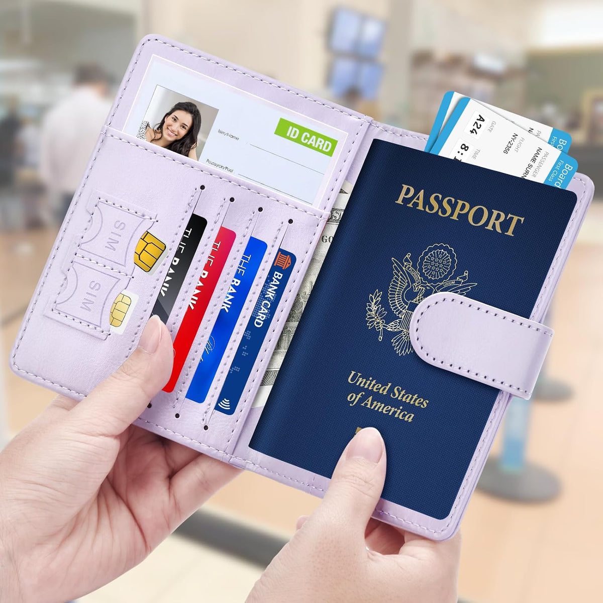 Herain Passport Holder for Travel Essentials, 2 Pcs Passport Holder Cover Case Travel Gifts Women Men Family, RFID Passports Book Card Holders Travels Cruise Accessories Must Haves