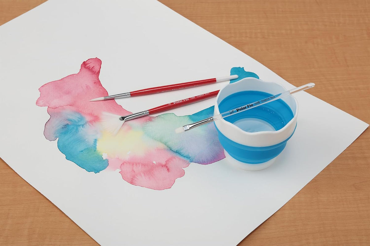 Creative Mark Collapsible Paint Brush Water Cup 10oz Capacity - Durable & Leak-Proof, Space-Saving Design, Ideal for Artists, Travel, Plein Air Painting, Mural Painters, Studio Use