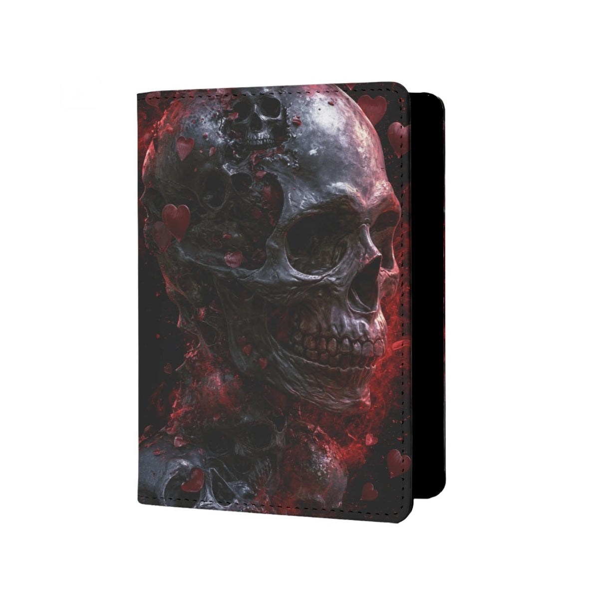 Mens Retro Skull Passport Holder for Travel Womens Skeleton Passport Cover Protector with Credit Card Slots Card Case Cover Black Orange Rainbow Onesize