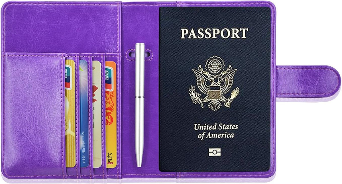 Passport Holder Cover, ACdream Protective Premium Leather RFID Blocking Wallet Travel Case for Passport/Credit Card/Air Ticket,