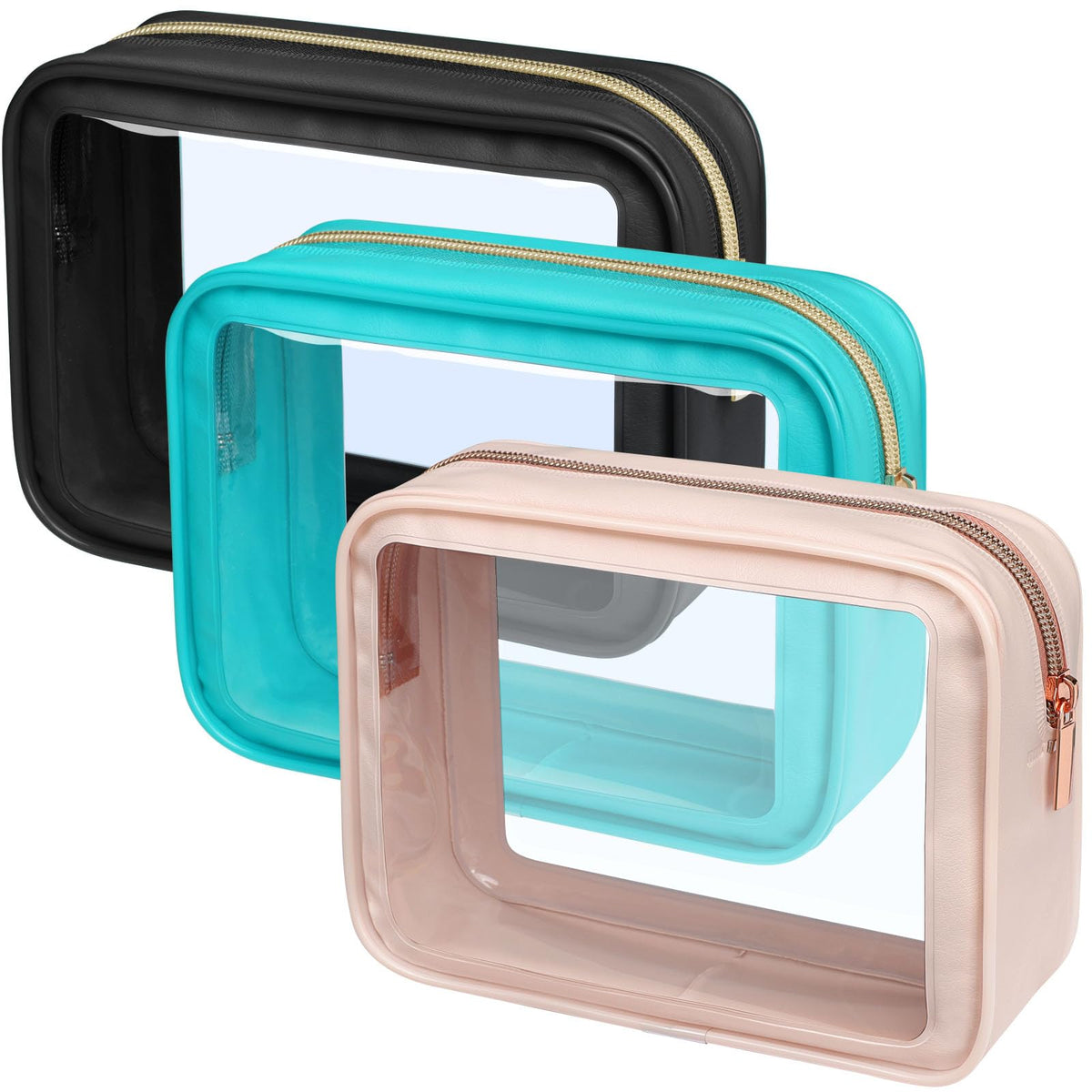 PACKISM Clear Makeup Bag Foldable - TSA Approved Toiletry Bag for Travel