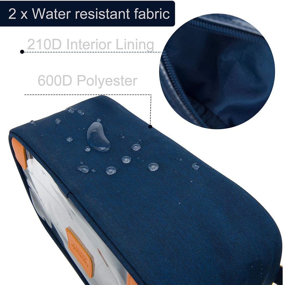 Lermende Clear Toiletry Bag for Traveling, Large Toiletry Bag for Men. Hanging Dopp Kit/Travel kit/Clear Mens Bag/Unisex Bathroom Travel Bag for Mens(Blue)