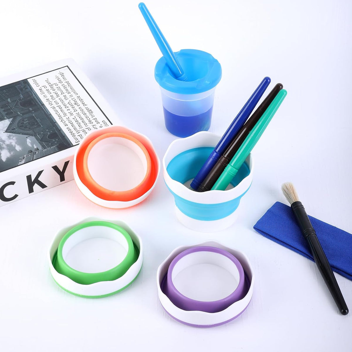 4PCS Collapsible Paint Cup, Paint Water Cup Collapsible Water Cups