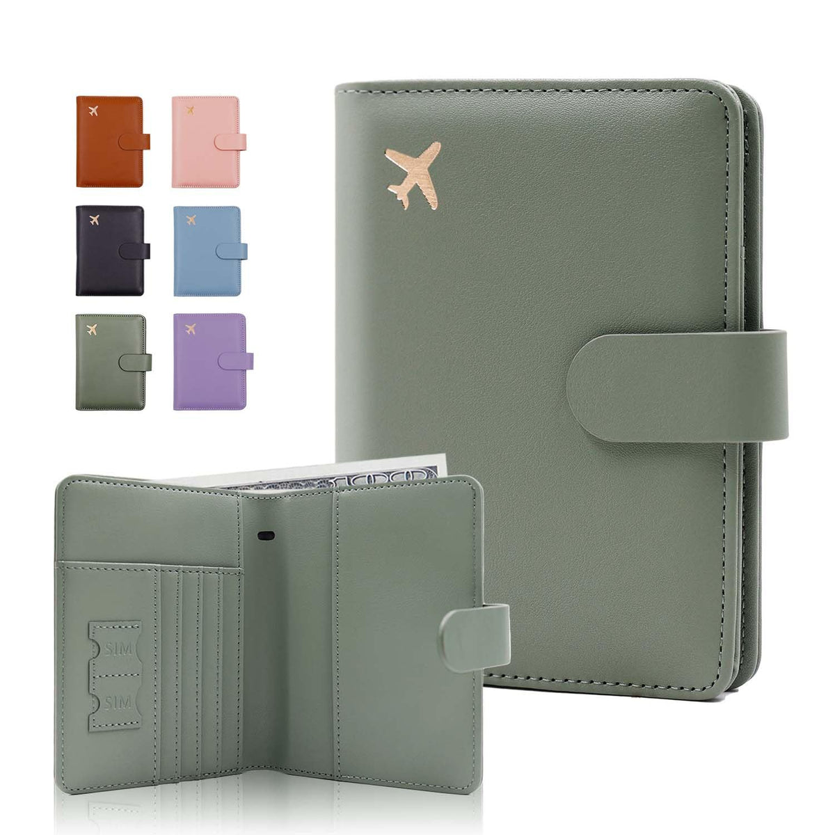Melsbrinna Premium Leather Passport Holder Covers Case, Waterproof Rfid Blocking Travel Wallet Passport Holder with Pen Holder, Cute Passport Book for Women/Men